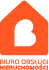 Pomarańczowa ikona logo przedstawiająca kontur domu z wpisaną w niego stylizowaną literą B.